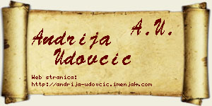 Andrija Udovčić vizit kartica